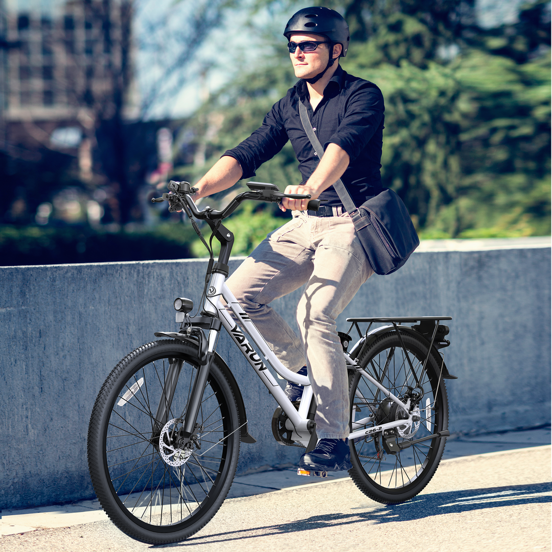 VARUN C26 Volt | Electric Commuter Bike-White