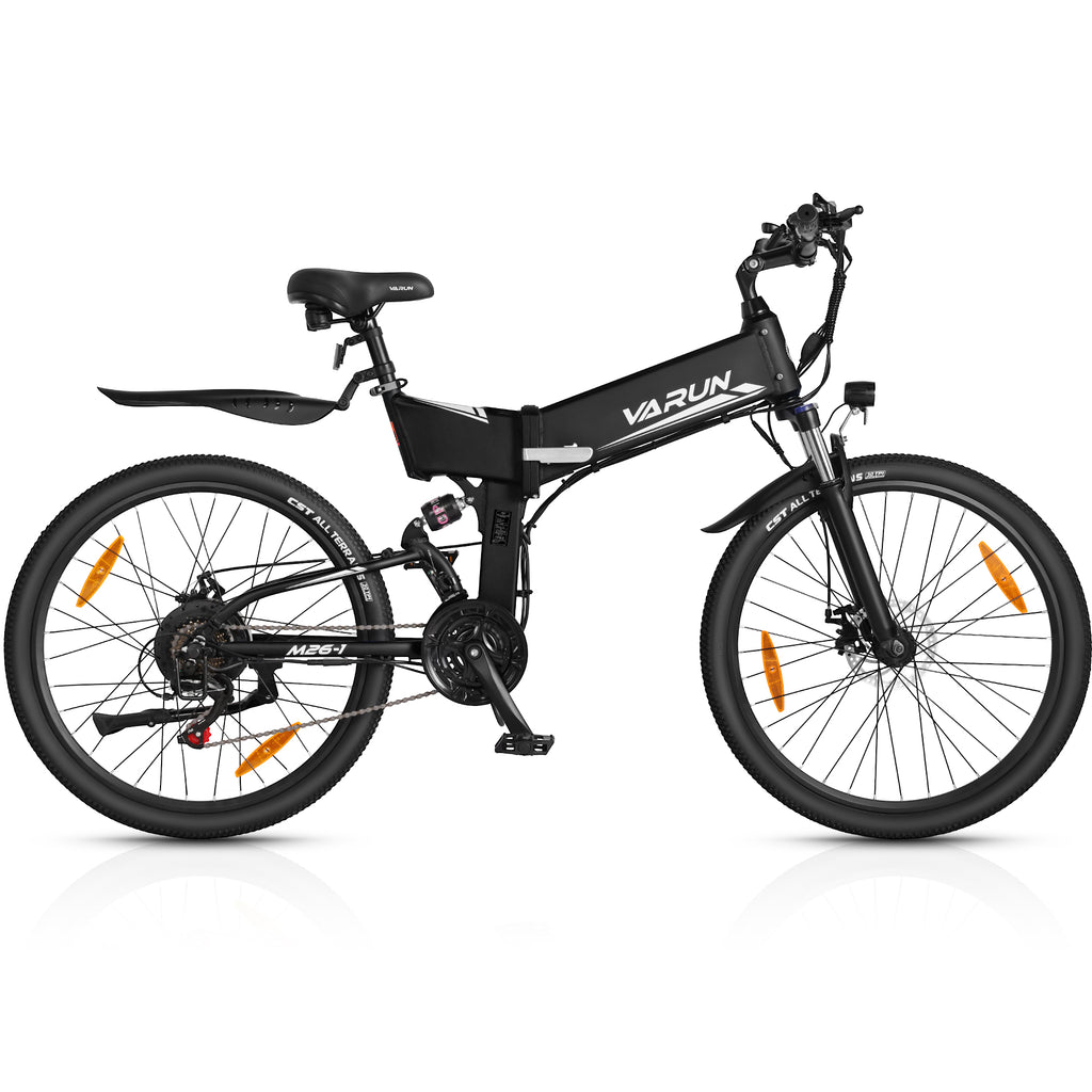 VARUN E Bikes for Men - Peak 500W Folding Electric Bike for Adults with 48V Anti-Theft Battery - Full Suspension Ebike for All Terrains Up to 25+MPH，60+ Miles