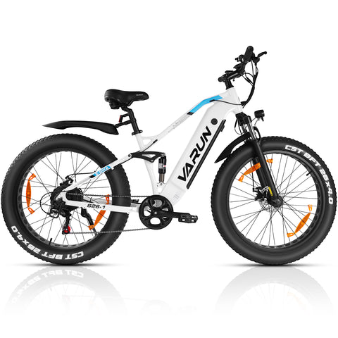 Fat Tire E-Mountainbike Pedelec Full Suspension All Terrain Electric Bike 90 Nm Removable Battery Long Range -Varun Ballistic 26'' E-Bike