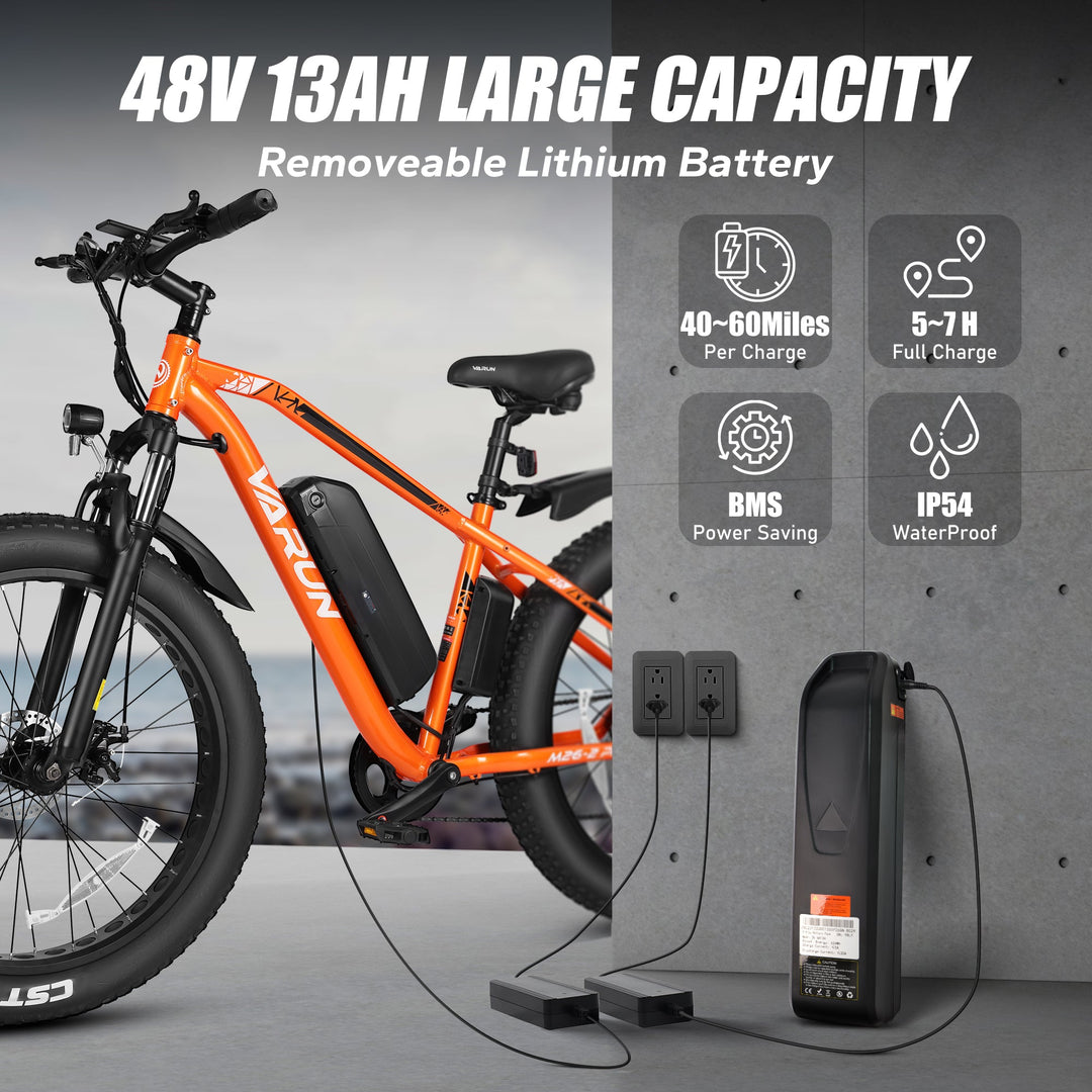 VARUN M26 Orbi | Electric  Fat Tire Bike-Orange