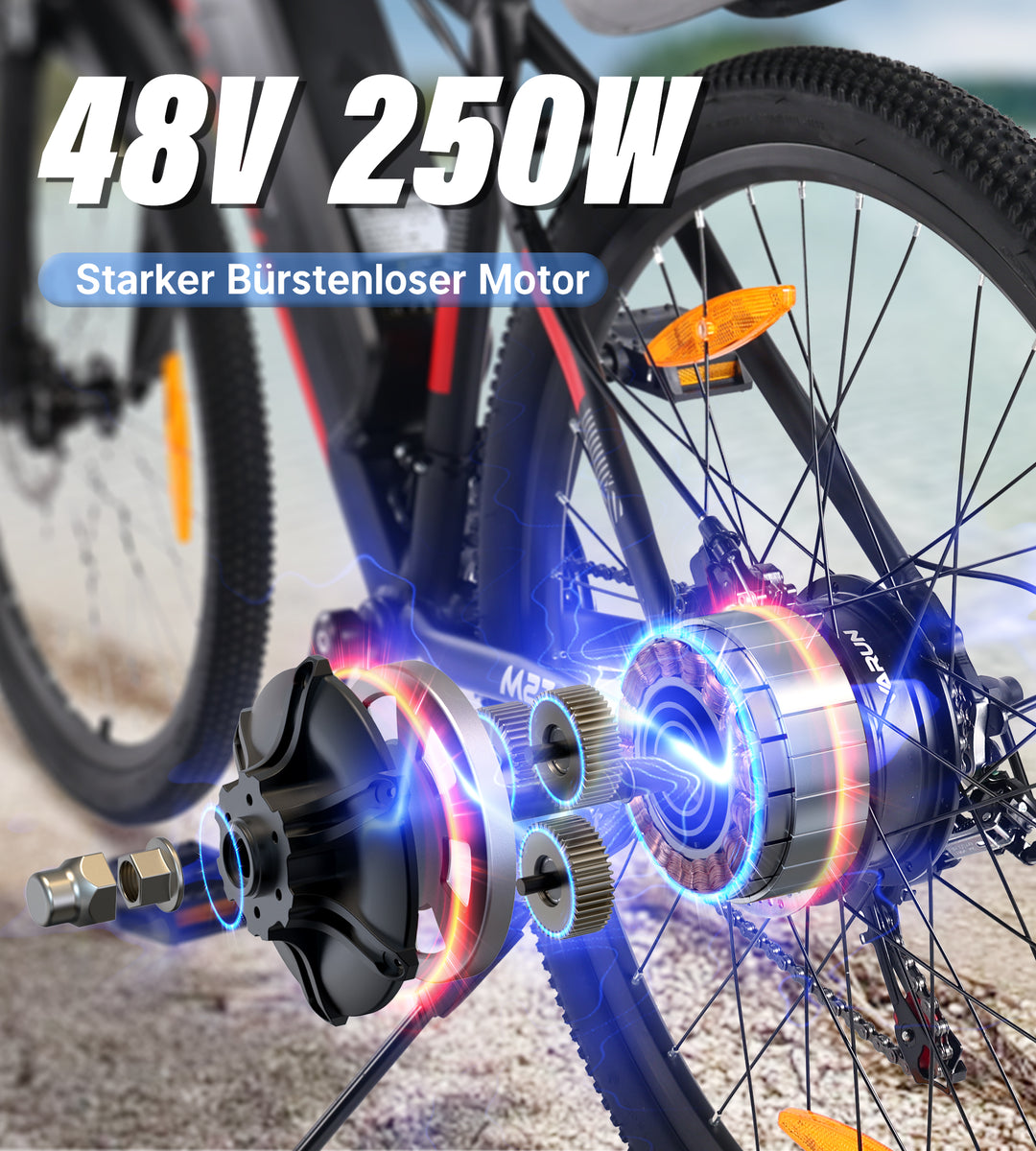 27.5" Wheel 21-Speed Mountain Electric Bike With APP And USB Phone Charging 48V 13Ah Removable Battery Long Range For Adults - Varun Altus-Pro E-Bike