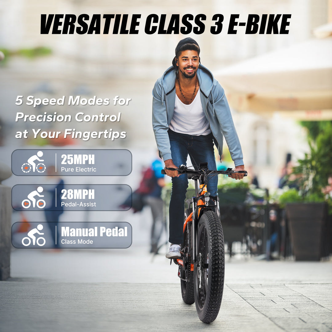 VARUN M26 Orbi | Electric  Fat Tire Bike-Orange