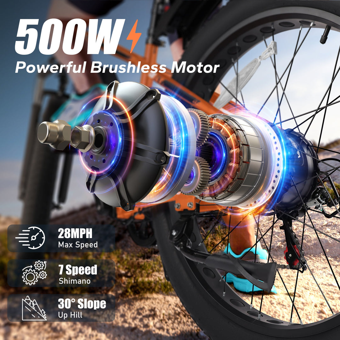 VARUN M26 Orbi | Electric  Fat Tire Bike-Orange