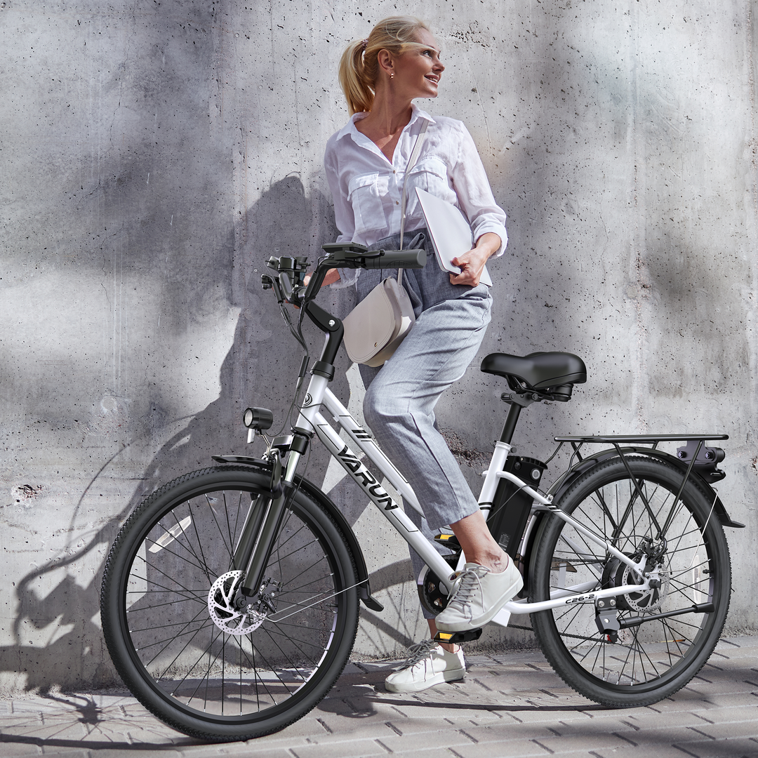 VARUN C26 Volt | Electric Commuter Bike-White