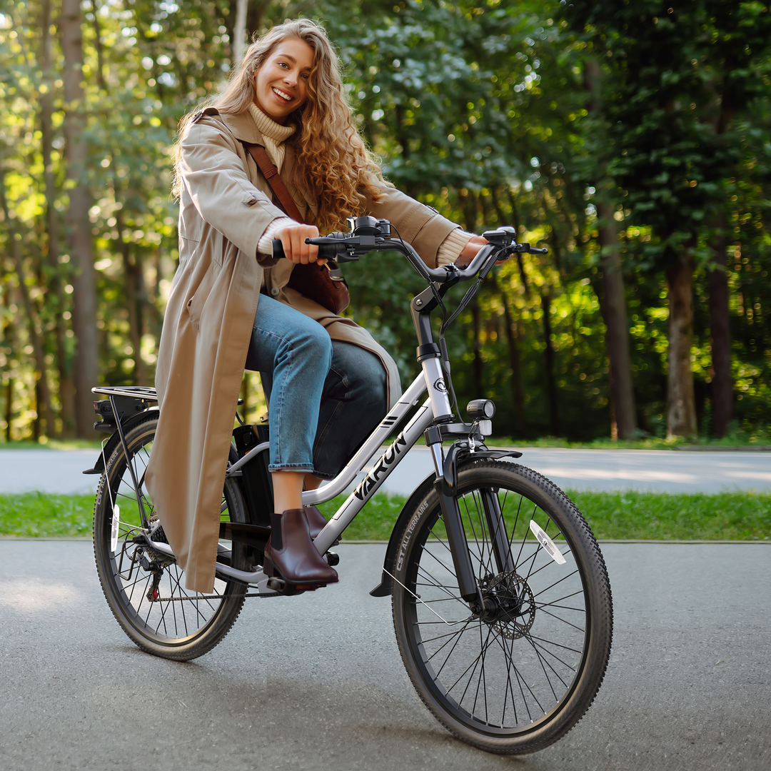 VARUN C26 Volt | Electric Commuter Bike-White